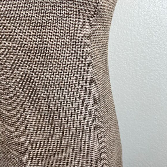 Theory JORA Dress Tan Brown Wool Sleeveless A-Line Fit & Flare size 2  pin up - Picture 4 of 16